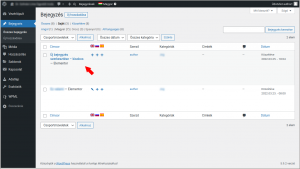 wodpress bejegyzések listája